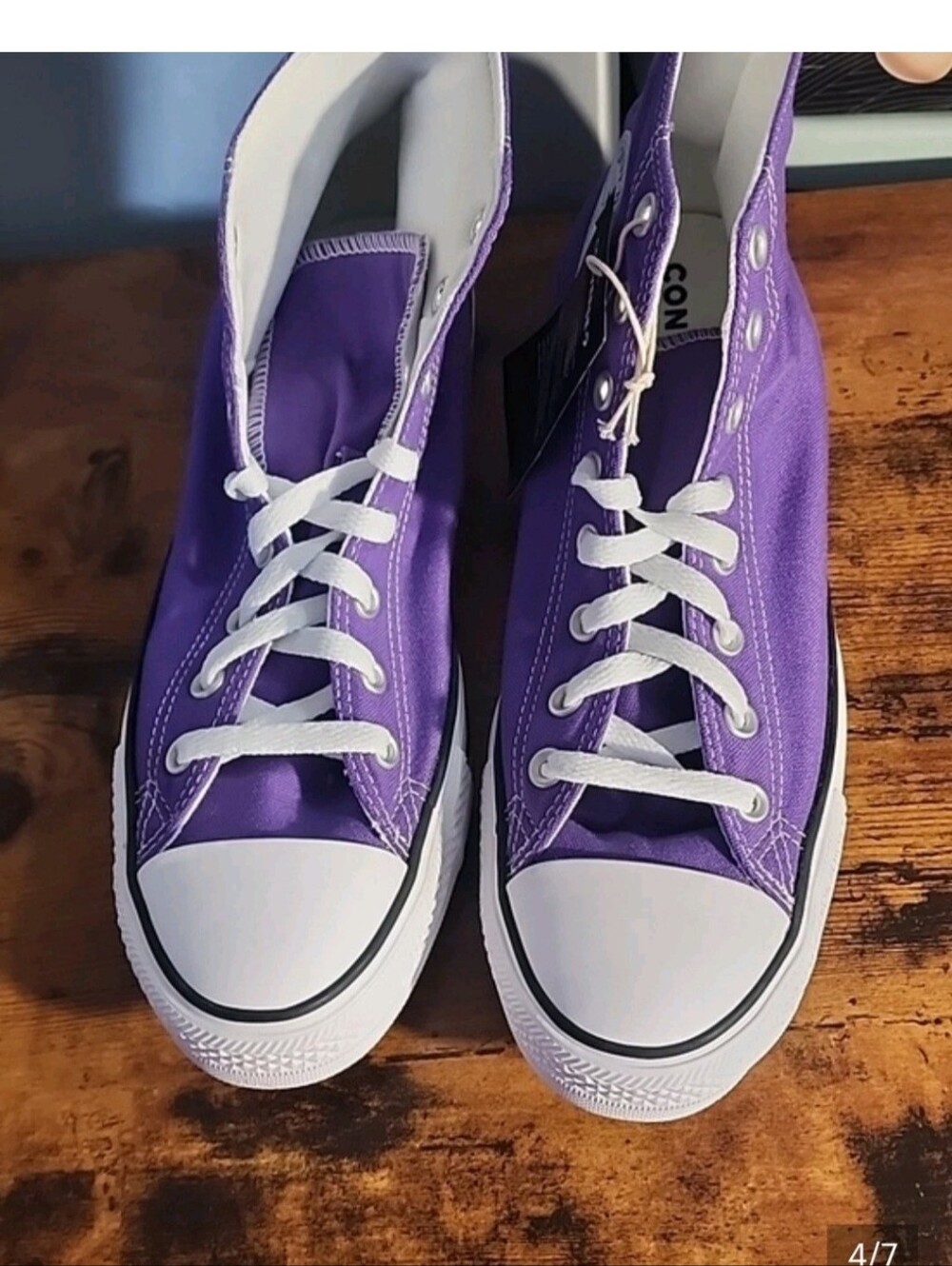 Converse Purple High Top Canvas Sneakers Size 10 In Men And Size 12 In Women. FP - Picture 4 of 8